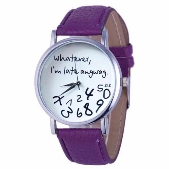 ZIZ Accessories - Watch Whatever I’m Late Purple Quartz Watch